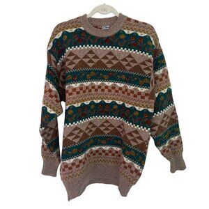 Cer Triko Mens Sweater Size Large Vintage Shetland Wool Crew Neck Long Sleeve
